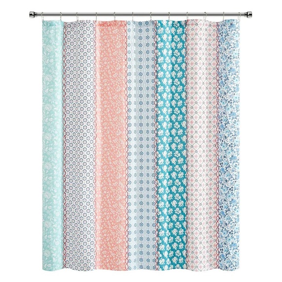 THE PIONEER WOMAN Ditsy Patchwork Shower Curtain - Picture 1 of 4